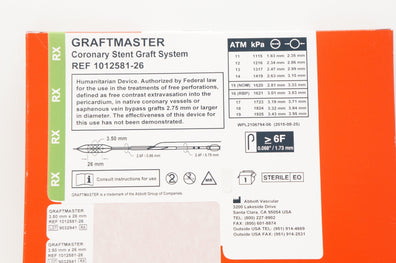 Abbott 1012581-26 Graftmaster Coronary Stnt Graft System 3.50mm x 26mm (x)